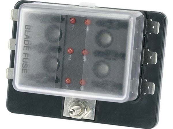 TRU COMPONENTS 1588004 TC-R3-76-01-3L106 Auton sulakkeenpidin, jossa tilanilmaisin Sopii litteälle vakiosulakkeelle 30 A 32 V/DC 1 kpl