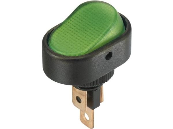 TRU COMPONENTS keinukytkin TC-R13-133B3 12 V/DC 30 A 1 x Off/On Klikkaava 1 kpl Vihreä