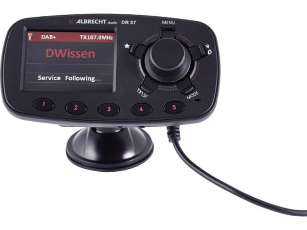 Albrecht DR 57, 87,6 - 107,9 MHz, LCD, 6,1 cm (2.4"), Bluetooth, Cigartenner/lighter, DC, 12 - 24 V