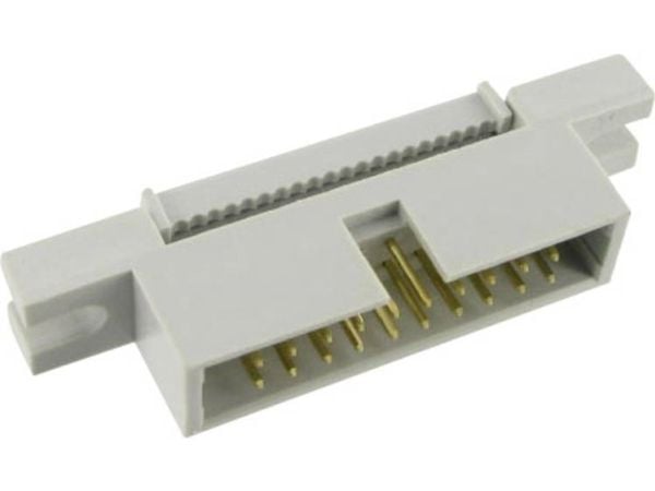 TRU COMPONENTS 1589795 stiftkontaktanslutning med monteringsfläns raster 2,54 mm, totalt antal poler 16, antal rader 2 (1 st)