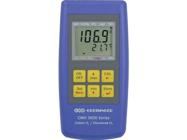 Greisinger GMH 3611-L04 oksygenmåleapparat oksygenkonsentrasjon, oksygenmetning, trykk