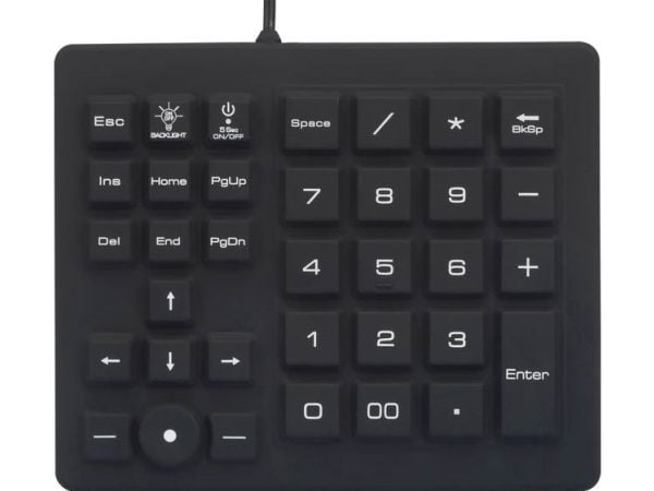 Renkforce Taltastatur USB sprut-/støvtett, touch-taster sort