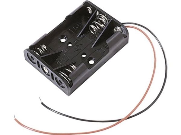 MPD BC3AAAW batteriholder for 3x R03 (AAA) kabel (L x B x H) 52 x 38 x 14 mm