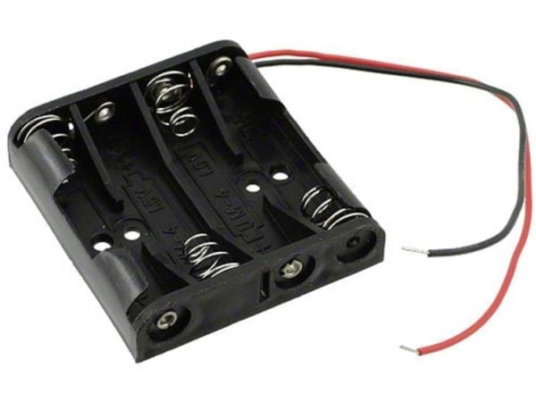 MPD BC4AAAW Batteriholder 4 R03 (AAA) Kabel (L x B x H) 51 x 48 x 13 mm