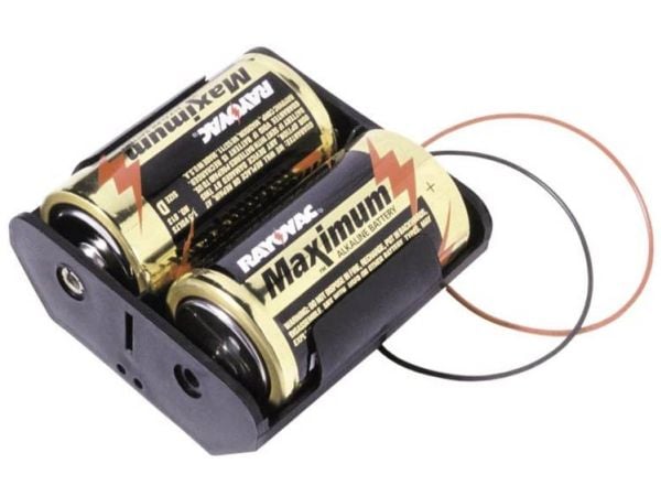 MPD BH2DW batteriholder for 2 x R20 (D) kabel (L x B x H) 71 x 71 x 31 mm