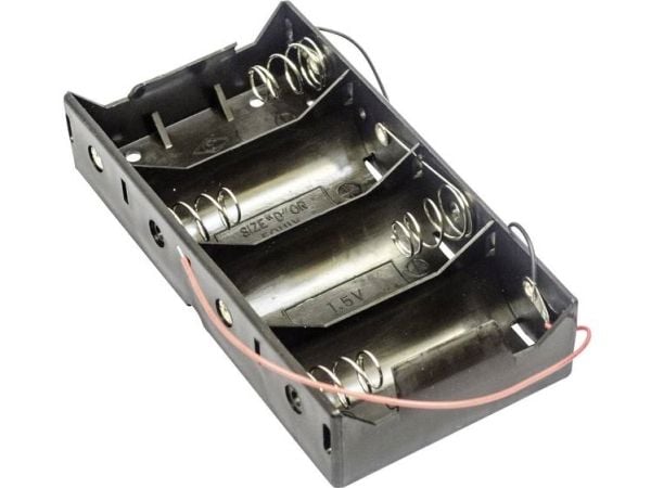 MPD BH4DW batteriholder for 4 R20(D) kabel (L x B x H) 138 x 72 x 29 mm