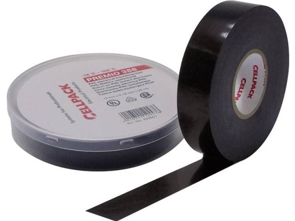 CellPack isoleringstape Premio 388 svart 6 m x 19 mm