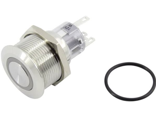 TRU COMPONENTS 1602486 TC-GQ22-A-11E/B/12V/S203 Painonappi 250 V 5 A 1 x Off/(On) Painonappi Sininen IP65 1 kpl 1 kpl