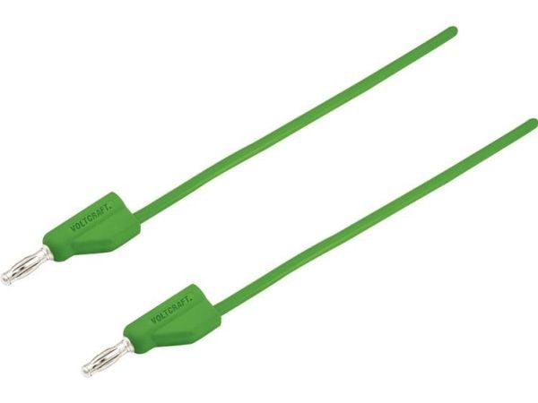 VOLTCRAFT MSB-300 Testijohto [Lamelliitin 4 mm - Lamelliitin 4 mm] 2.00 m Vihreä 1 kpl