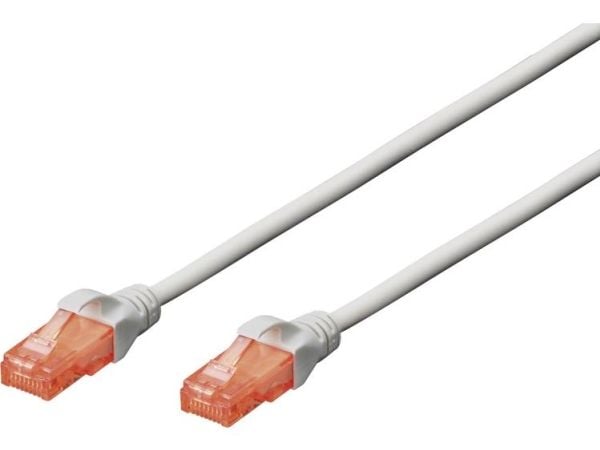 DIGITUS Professional - Koblingskabel - RJ-45 (hann) til RJ-45 (hann) - UTP - CAT 6 - IEEE 802.3 - halogenfri, formstøpt, uten hindringer - grå