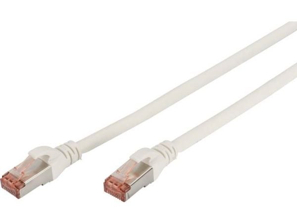 DIGITUS Professional - Koblingskabel - RJ-45 (hann) til RJ-45 (hann) - 3 m - SFTP - CAT 6 - IEEE 802.3 - halogenfri, formstøpt, uten hindringer - hvit