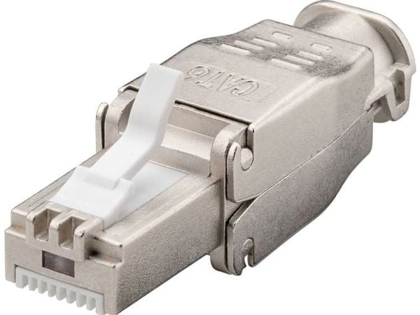 TRU COMPONENTS CAT 6 RJ45-pistokeliitäntä, työkaluton 1610347 Pistoke, suora napaluku (RJ) 8P8C 1 kpl