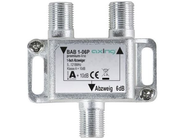Axing BAB 1-06P, Kabelfordeler, 5 - 1218 Mhz, Grå, A, 6 dB, F