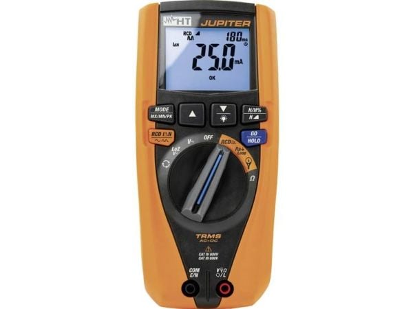 HT Instruments JUPITER hånd-multimeter, RCD-test kalibrert (ISO) digital CAT IV 600 V, CAT III 690 V (Counts): 6000 (1010680)