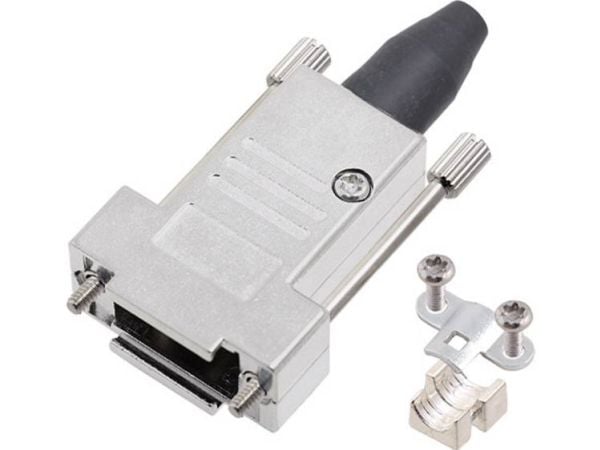 encitech DTSL09-RG-LJS-T-K D-Sub-kabinett, poltall: 9, hel metall 180°, sølv, 1 stk