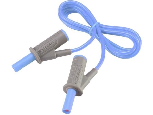 VOLTCRAFT MSB-501 Turvatestausjohto [Lamellipistoke 4 mm - Lamellipistoke 4 mm] 1.00 m Sininen 1 kpl 1 kpl