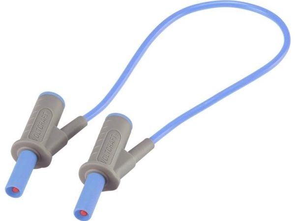 VOLTCRAFT MSB-501 Turvatestausjohto [Lamellipistoke 4 mm - Lamellipistoke 4 mm] 25.00 cm Sininen 1 kpl 1 kpl
