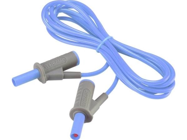 VOLTCRAFT MSB-501 Turvatestausjohto [Lamellipistoke 4 mm - Lamellipistoke 4 mm] 2.00 m Sininen 1 kpl 1 kpl