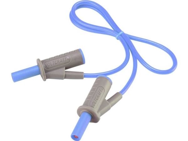 VOLTCRAFT MSB-501 Turvatestausjohto [Lamellipistoke 4 mm - Lamellipistoke 4 mm] 0,50 m Sininen 1 kpl 1 kpl