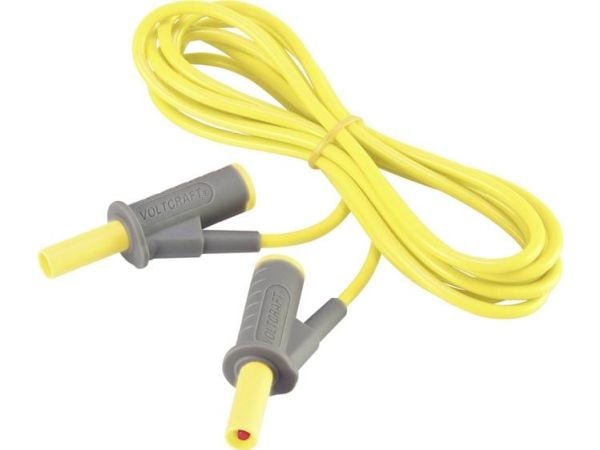 VOLTCRAFT MSB-501 sikkerhets-måleledning [lamellkontakt 4 mm - lamellkontakt 4 mm] 2 m gul
