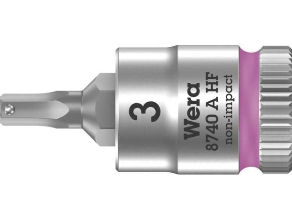 Wera 05003332001, Stikkontakt, 1/4", Metrisk, 1 hoder, 3 mm, 28 mm