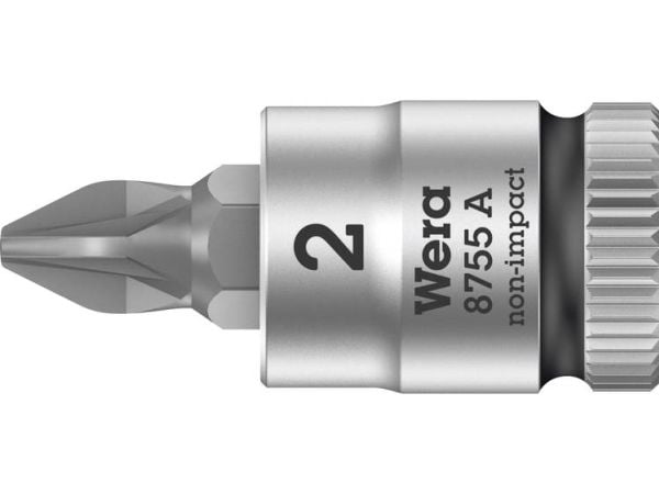 Wera 8755 A 05003354001 Kryssspor Pozidriv Socket bits innsats PZ 2 1/4 (6,3 mm)