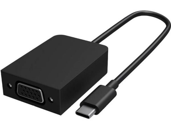 Microsoft Surface USB-C/VGA Adapter, VGA (D-Sub), USB Type-C, Uros, Naaras, Musta, 1 kpl