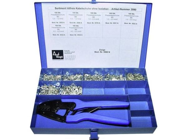 Vogt Verbindungstechnik 3990 Ringkabelsko-sortiment 0,50 mm² 6 mm² Sølv 1001 stk