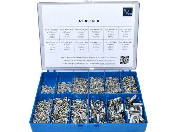 Vogt Verbindungstechnik 4010 Kabelsko-sortiment 0,10 mm² 25 mm² Sølv 3405 stk