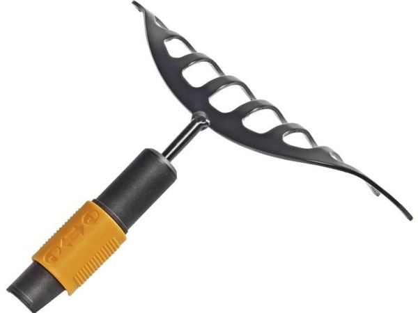Fiskars QuikFit, Trädgårdsräfsa, Svart, Stål, Orange, 1 styck, 225 mm