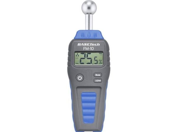 Basetech FM-10 Materiaalin kosteusmittari; Mittausalue rakennuskosteus (alue) 0,1 - 99,9 % vol Mittausalue puun kosteus (alue) 0,1 - 99,9 % vol