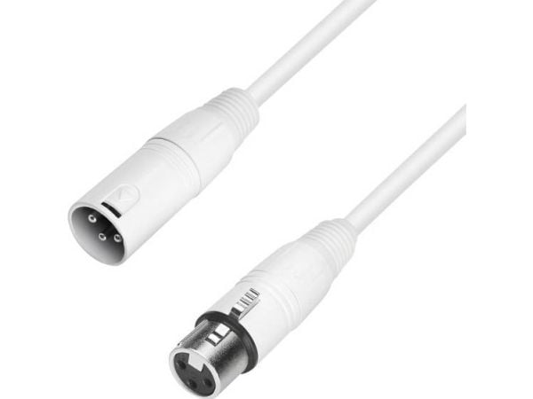 Adam Hall K4 MMF 1000 SNOW XLR forbindelseskabel 10,00 m hvit (1x XLR-hann til 1x XLR-tilkobling)