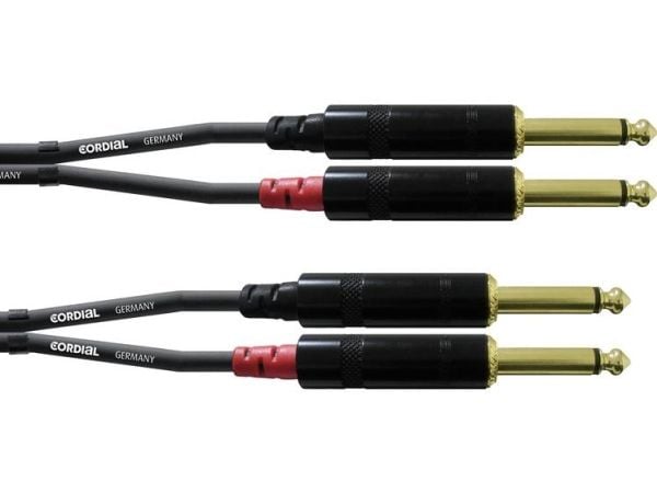 Cordial CFU PP, 2 x 6.35mm, Hankjønn, 2 x 6.35mm, Hankjønn, 3 m, Svart