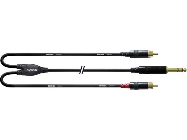 Cordial CFY 3 VCC audio Y-adapter [1x jack 6,3 mm - 2x cinch] 3,00 m svart