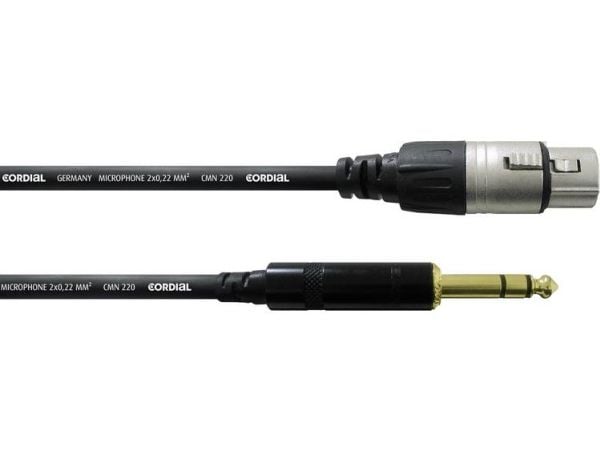 Cordial CFM 1.5 FV, 6.35mm, Hankjønn, XLR (3-pin), Hunkjønn, 1,5 m, Sort