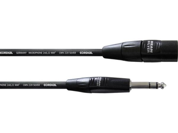 Cordial CIM 1.5 MV, XLR (3-pin), Hankjønn, 6.35mm, Hankjønn, 1,5 m, Sort