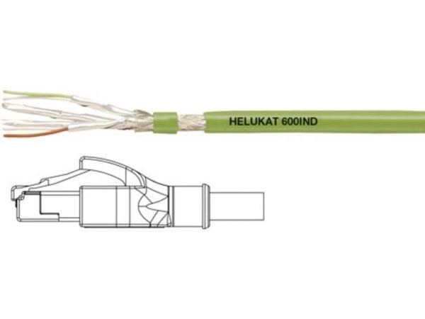 HELUKABEL 806620, 2 m, Cat6a, SF/UTP (S-FTP), RJ-45, RJ-45, Svart, Grønn