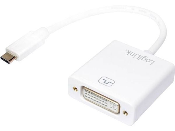 LogiLink UA0245A, 0,14 m, DVI, USB Typ-A, Vit
