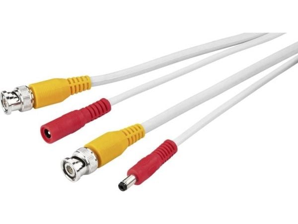 Monacor VSC-100/WS CCTV , Virta, Video jatkokaapeli 10.00 m Valkoinen