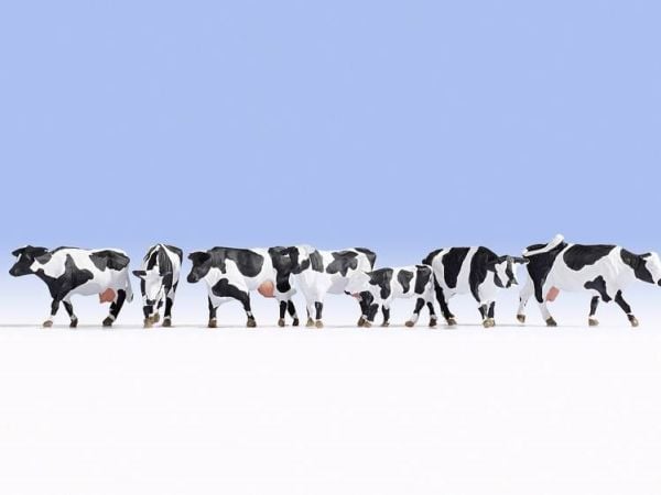 NOCH Cows, HO (1:87), Sort, Hvit