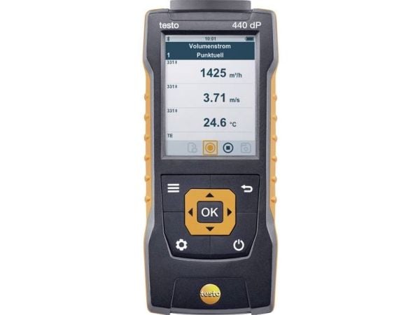 testo 440 dP Trykmålingsudstyr Lufttryck, lysstyrke;, CO2, Temperatur, Vindhastighed -150 - +150 hPa
