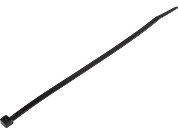 Conrad TC-6645736, Tikasmallinen johdinside, musta, 203 mm, 4,6 mm, 100 kpl