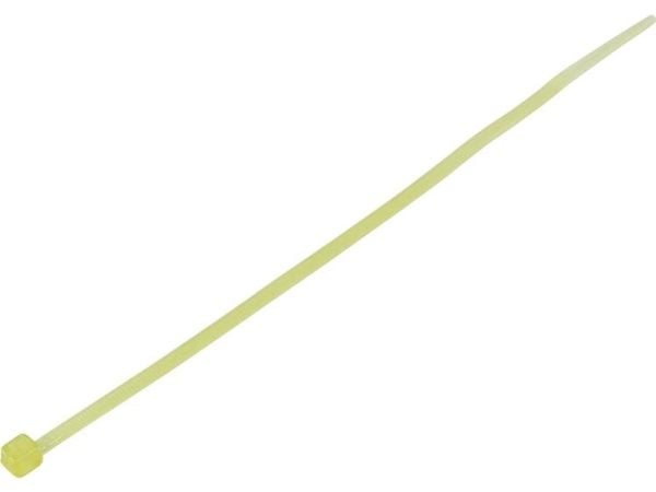 Conrad TC-6645788, Tikasmallinen johdinside, Keltainen, 142 mm, 2,5 mm, 100 kpl