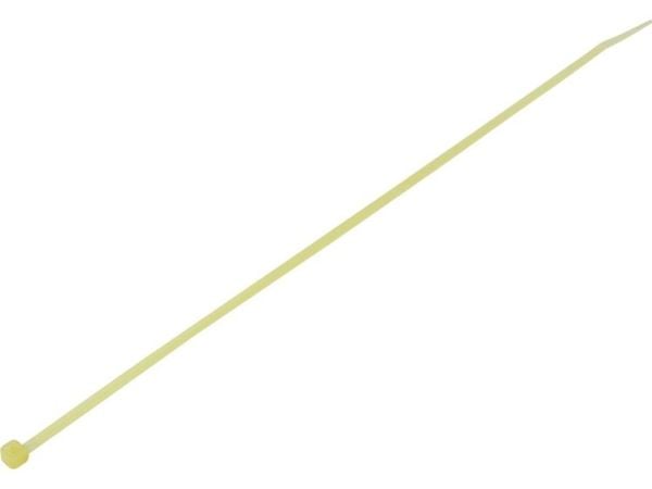 Conrad TC-6645796, Tikasmallinen johdinside, Keltainen, 292 mm, 3,6 mm, 100 kpl