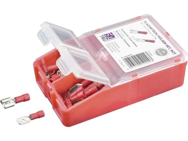 TRU COMPONENTS TC-6646616 klemme-/tilkoblingsstykker sortiment 0,50–1,50 mm² rød 140 stk