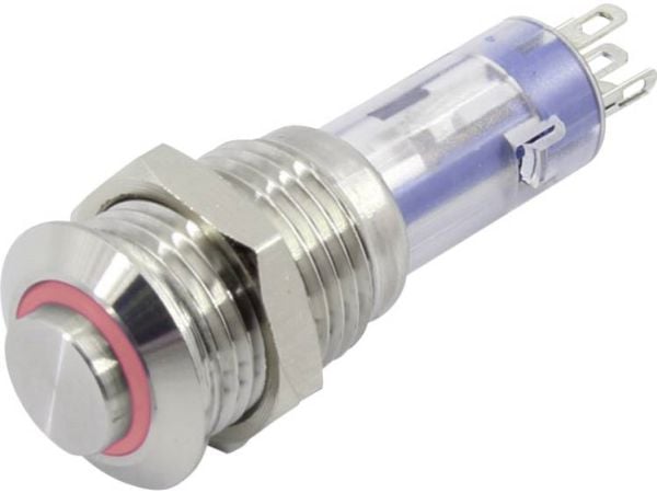 TRU COMPONENTS TC-6647572 LAS4GQH-11E/R/24V/S Trykknap 48 V 2 A 1 x Off/(On) Tastende Rød 1 stk