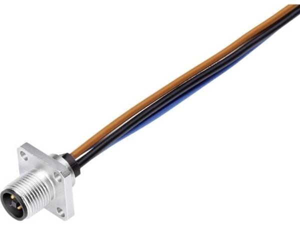 Binder 09 0631 070 04 miniatyr rundstift-kontakt flange-stift, samlet polantall: 4 (1 stk)