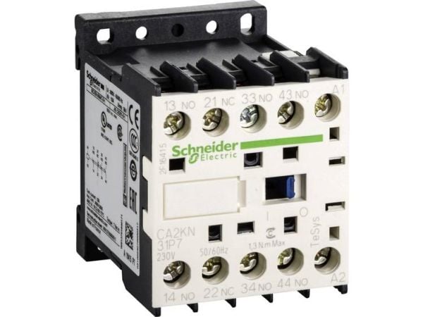 Schneider Electric TeSys K control relay, Musta, Valkoinen, 230 V, 50 - 60 Hz, 45 x 57 x 58 mm, 180 g, -25 - 50 °C