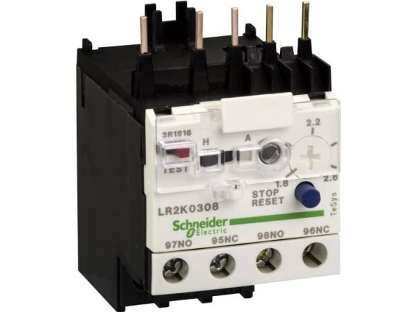 Schneider Electric LR2K0312, Musta, Valkoinen, BS 4941 IEC 60947 NF C 63-650 VDE 0660 IP2x CSA UL, 6 A, 45 x 65 x 58 mm, 145 g, -20 - 55 °C
