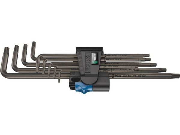 Wera 05024450001, L-kuusiokoloavain, T10, T15, T20, T25, T27, T30, T40, T8, T9, Musta, Terästä, Muovi, CE